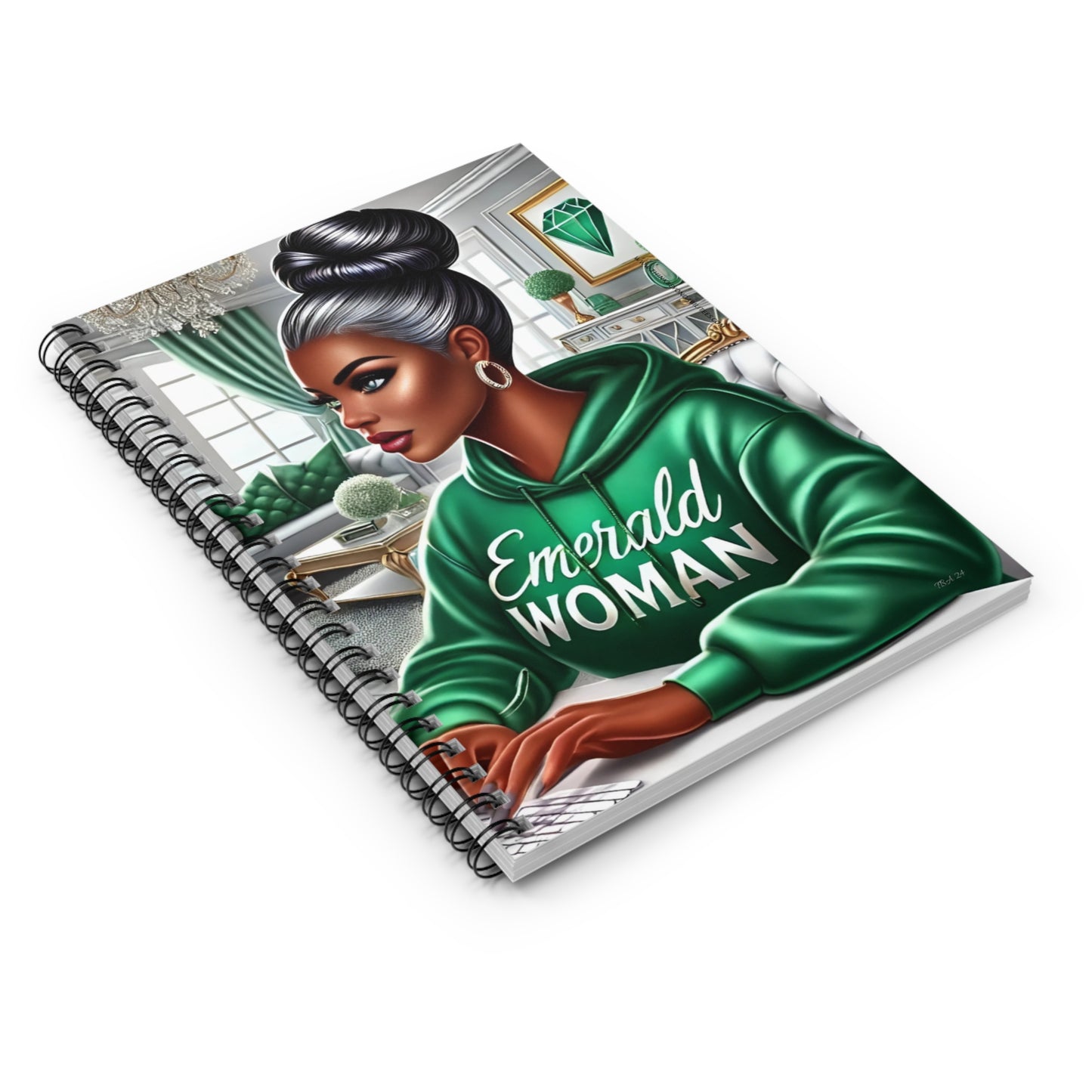 Emerald Woman: Confidence, Style, and Strength Spiral Notebook - Ruled Line