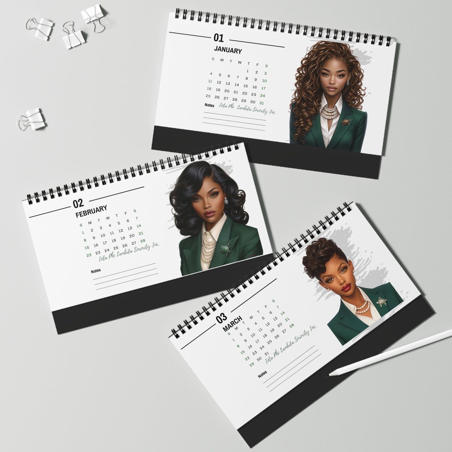 Emerald Woman 2026 Desktop Calendar