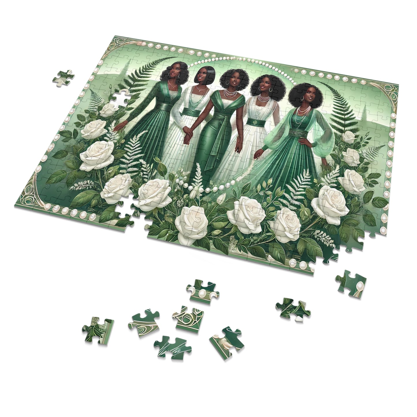 Emerald Sisterhood – A Beautiful Tribute to Connection 💚 Jigsaw Puzzle with Tin