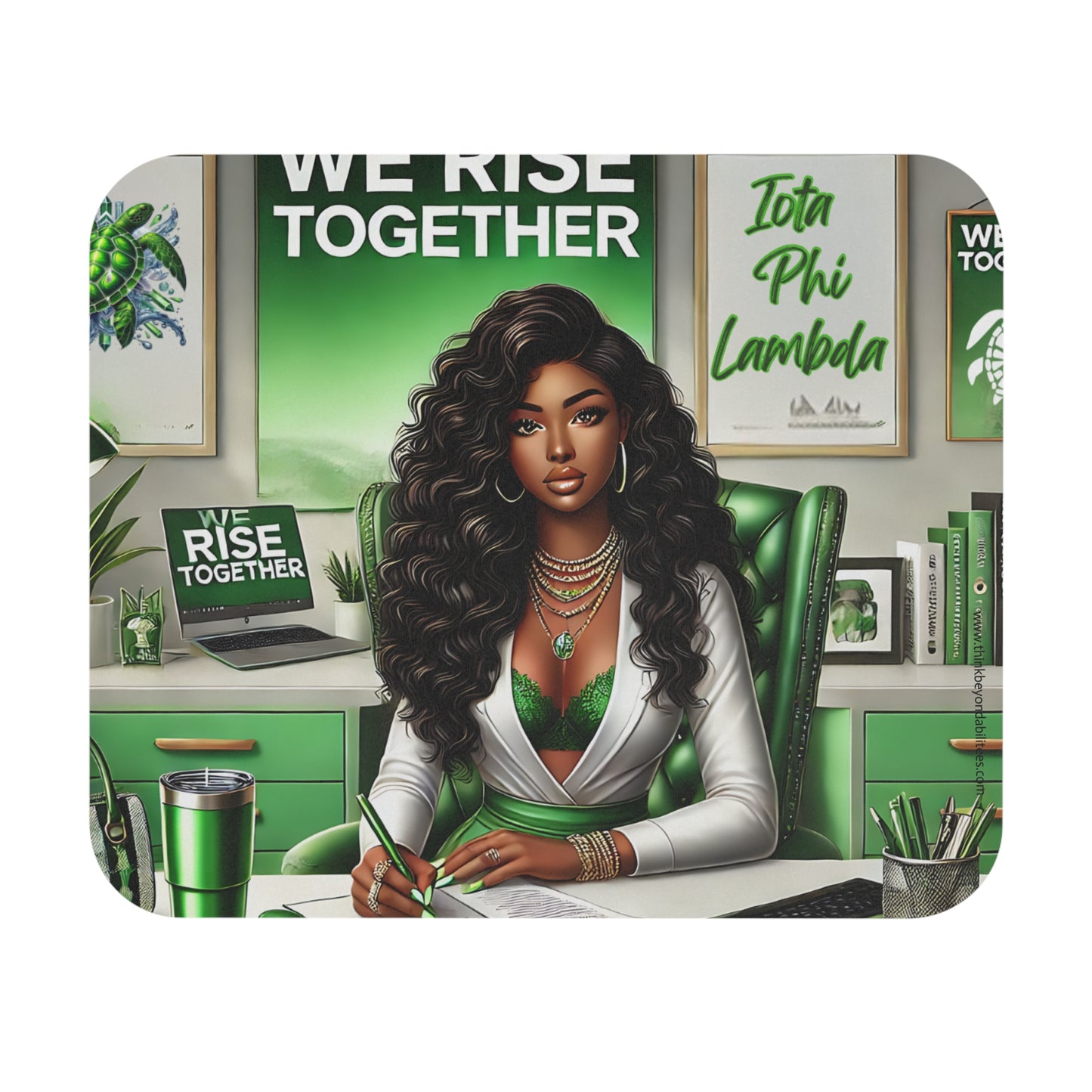 Empowered Women Rise Together in Sisterhood Mouse Pad (Rectangle)
