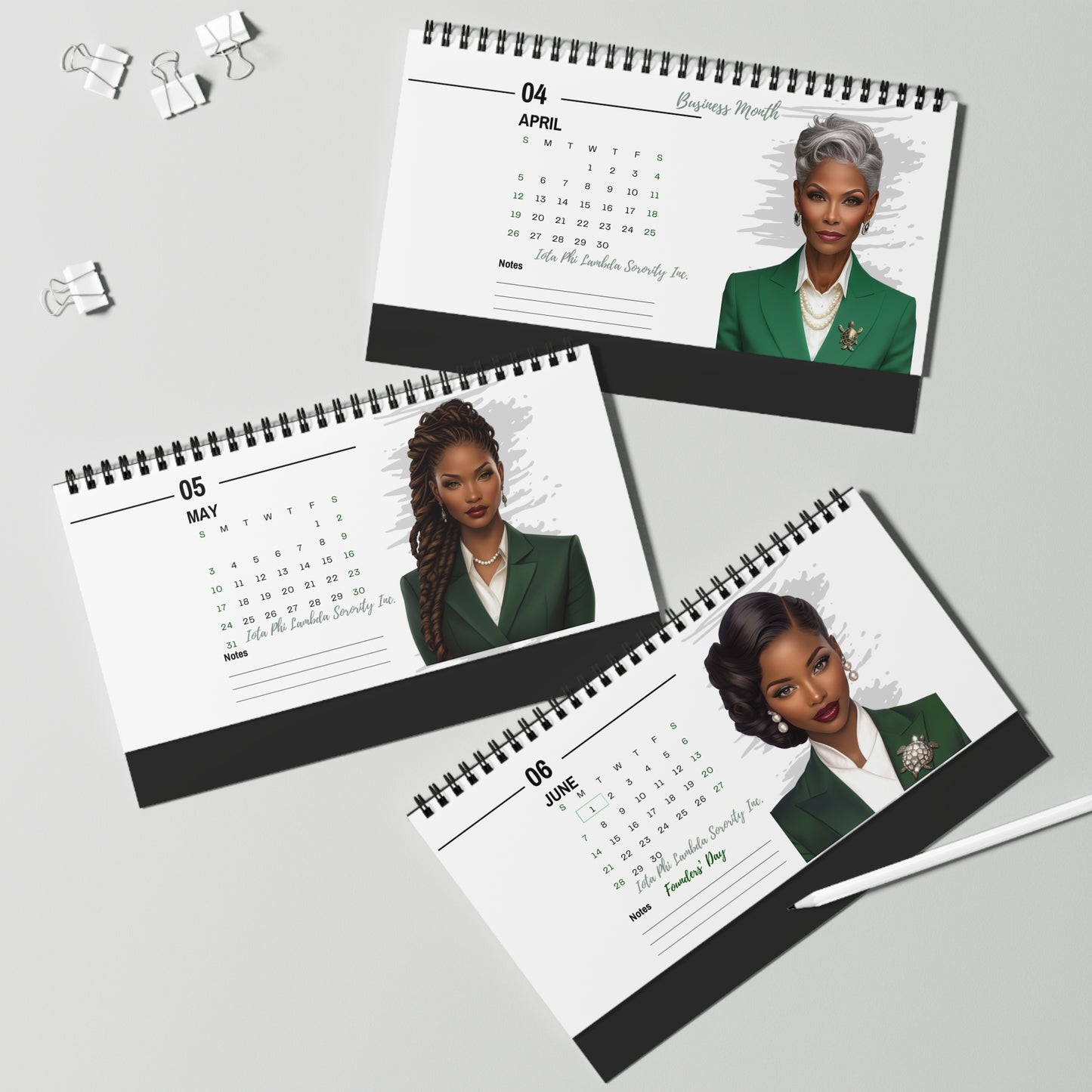 Emerald Woman 2026 Desktop Calendar