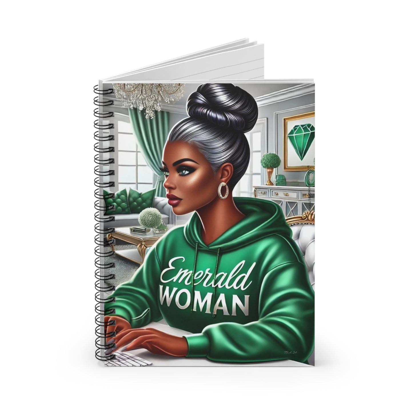Emerald Woman: Confidence, Style, and Strength Spiral Notebook - Ruled Line