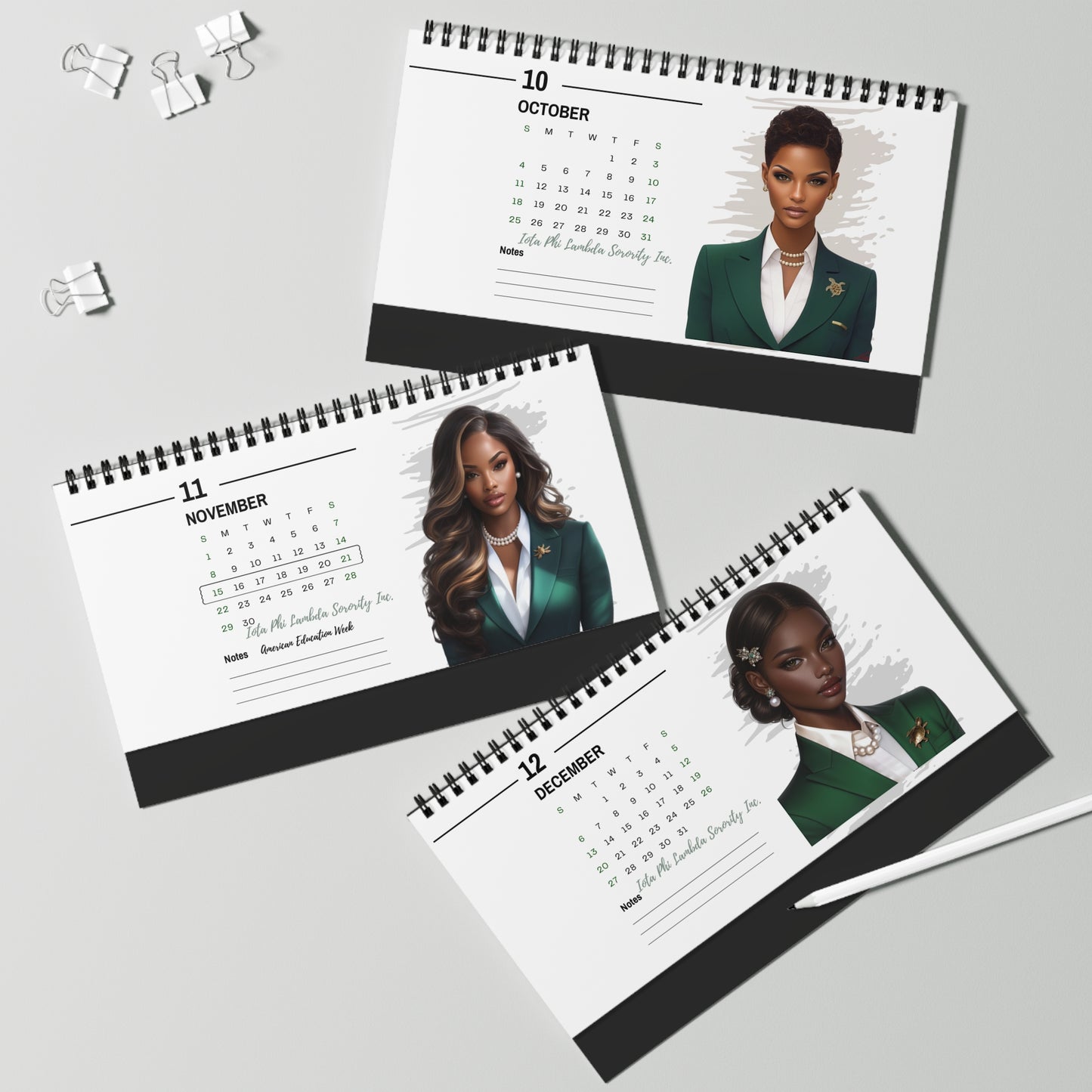 Emerald Woman 2026 Desktop Calendar