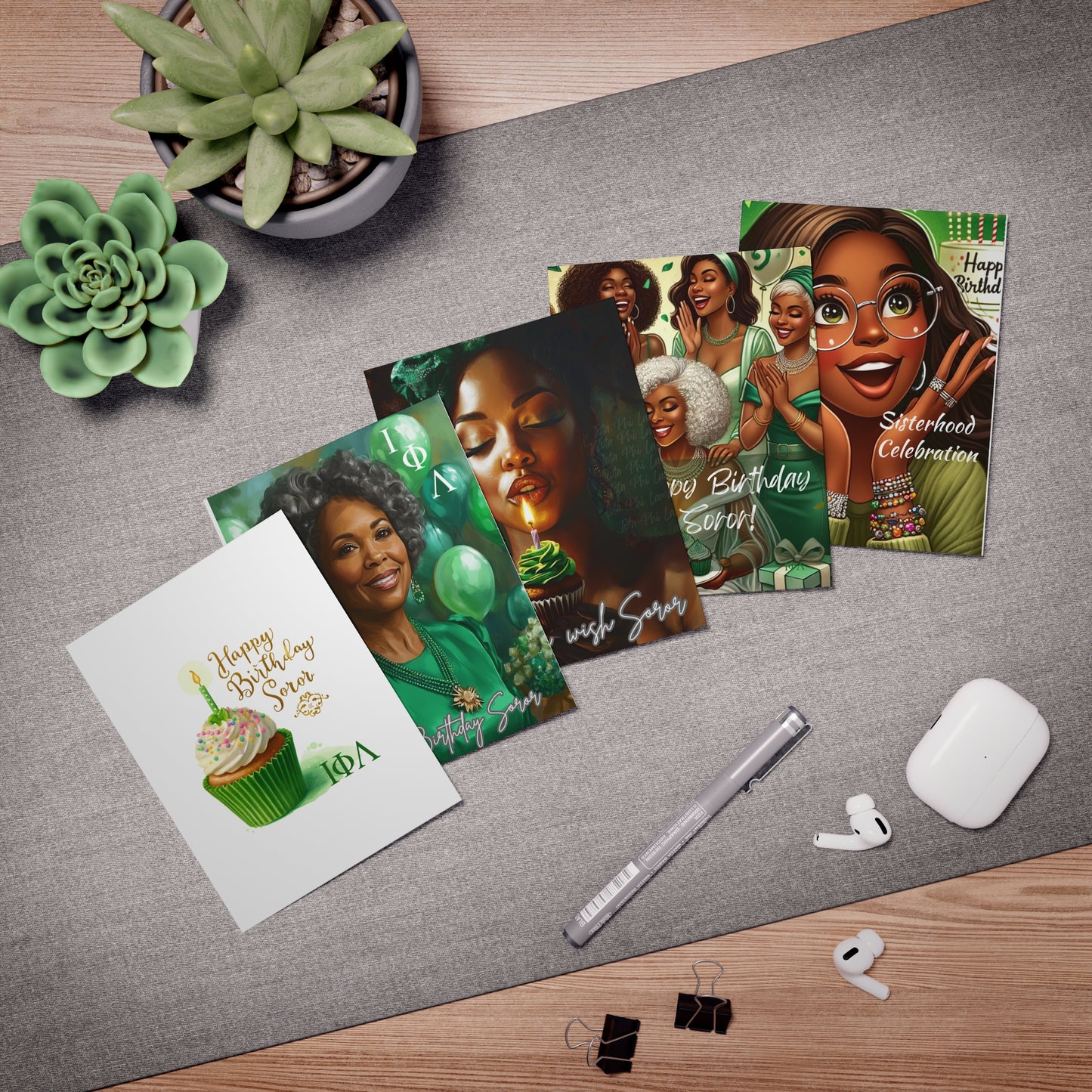 Celebrating Sisterhood: Happy Birthday, Soror! ๐ Greeting Cards (with printed sentiments inside)