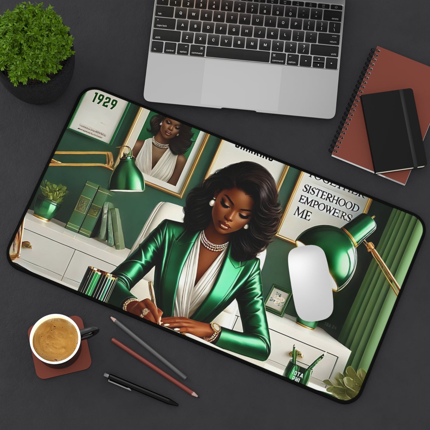 Empowering Sisterhood in the Workplace Desk Mat