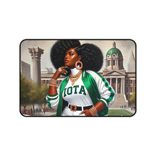 Proud and Confident: Iota Woman Desk Mat