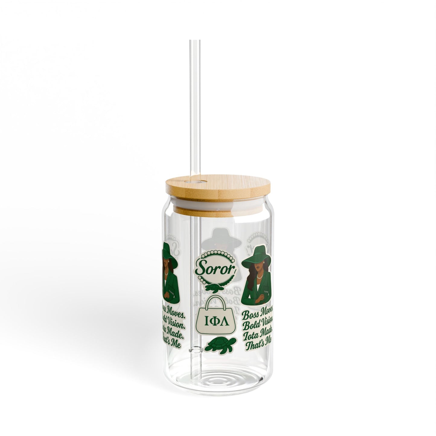 Boss Moves & Bold Vision – Iota Made Sipper Glass 💚