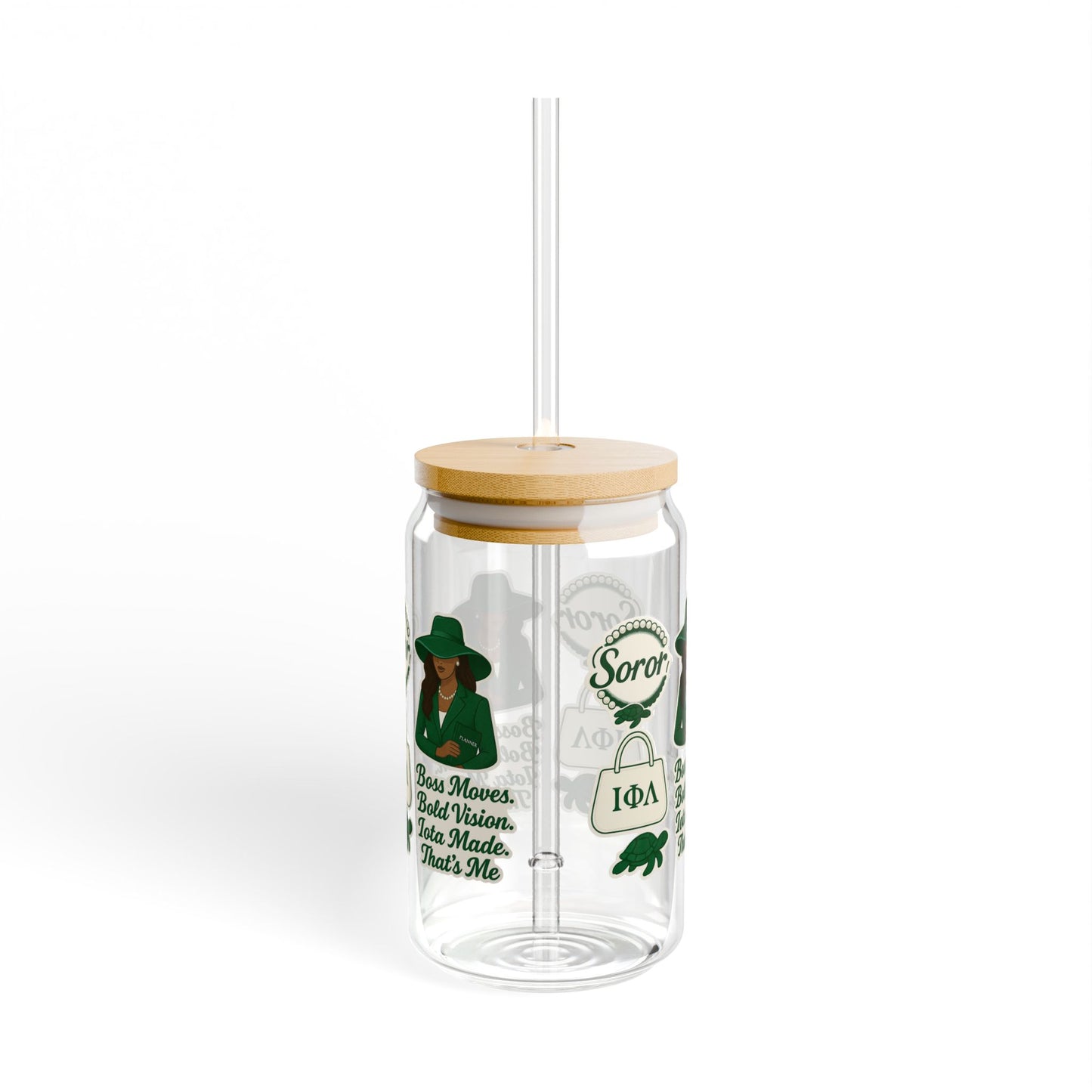 Boss Moves & Bold Vision – Iota Made Sipper Glass 💚