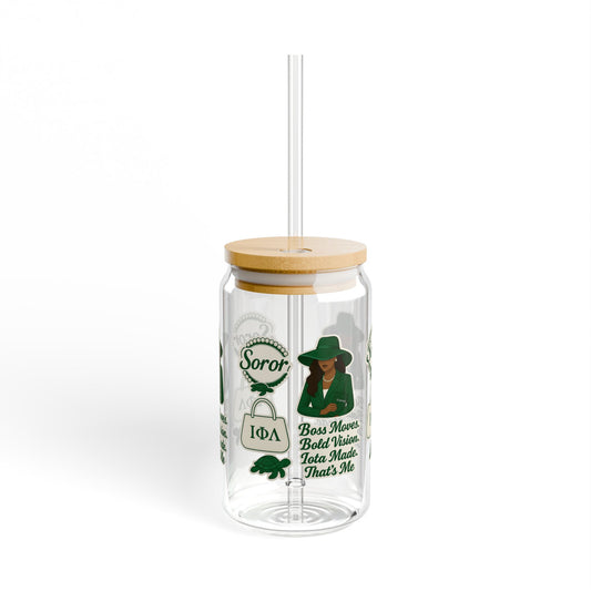 Boss Moves & Bold Vision – Iota Made Sipper Glass 💚