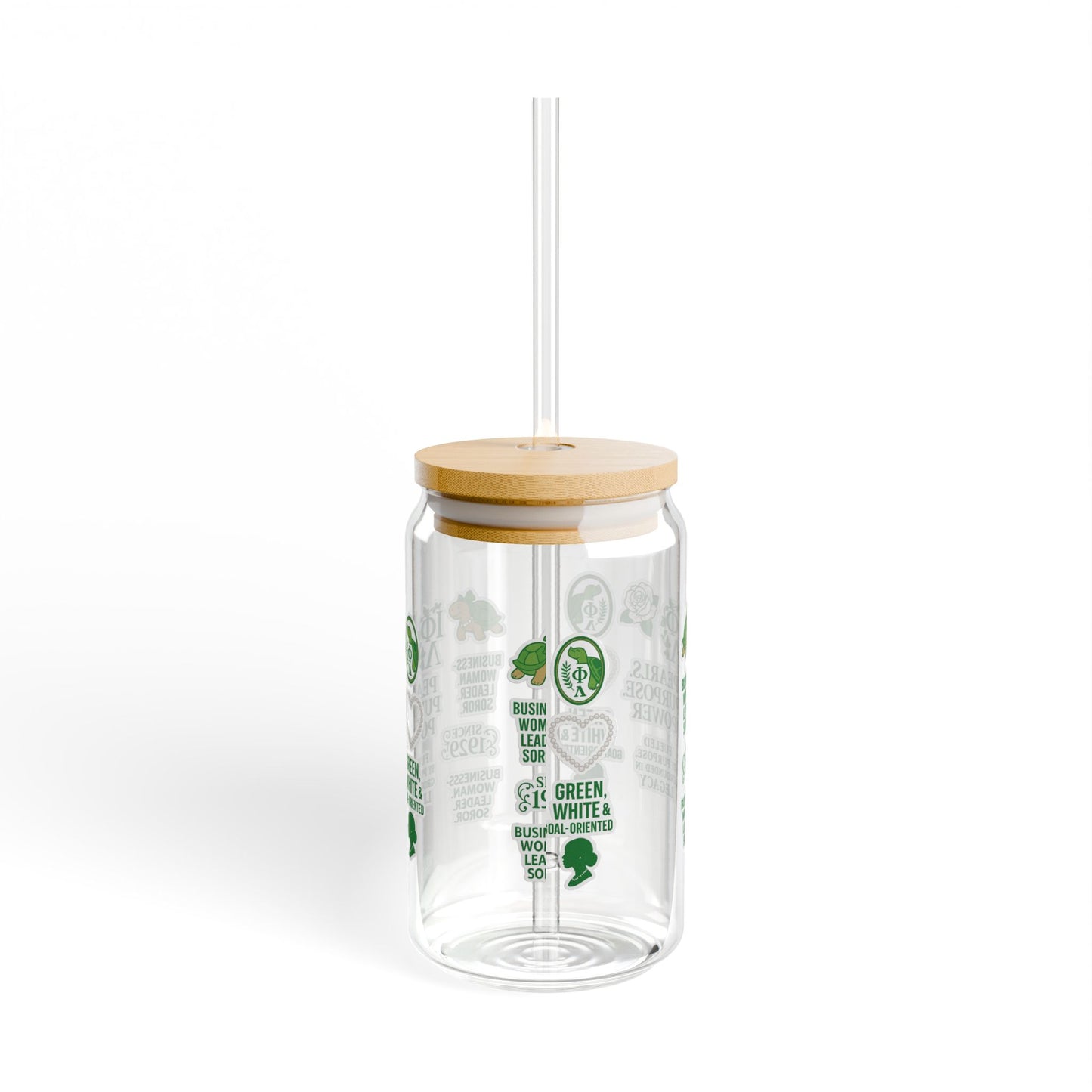 Sisterhood-Inspired Glass Sipper with Empowering Quotes