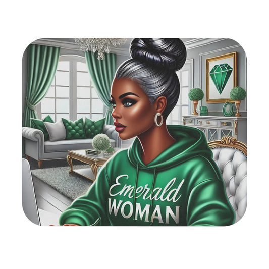 Emerald Woman: Strength, Style, and Confidence Mouse Pad (Rectangle)