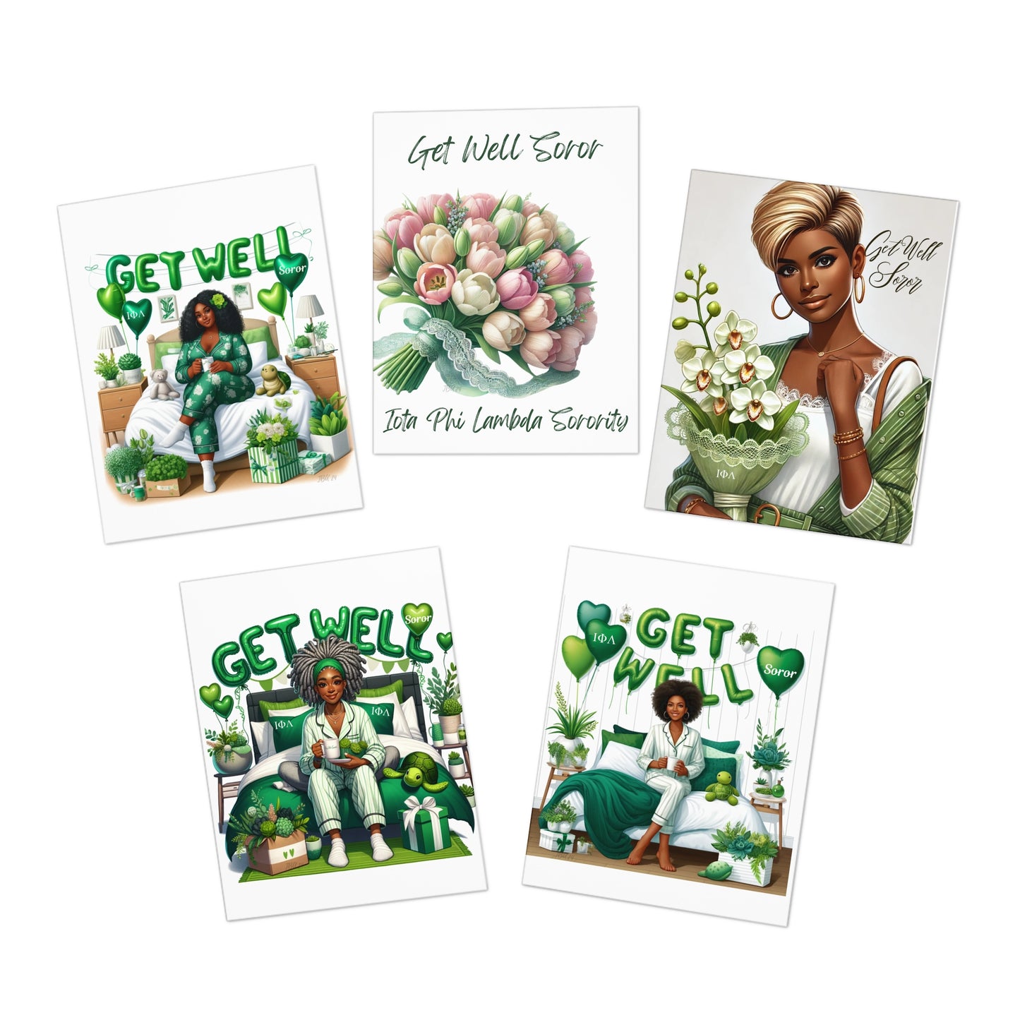 Sending Love and Well Wishes to Our Soror Greeting Cards (Blank and printed sentiments)