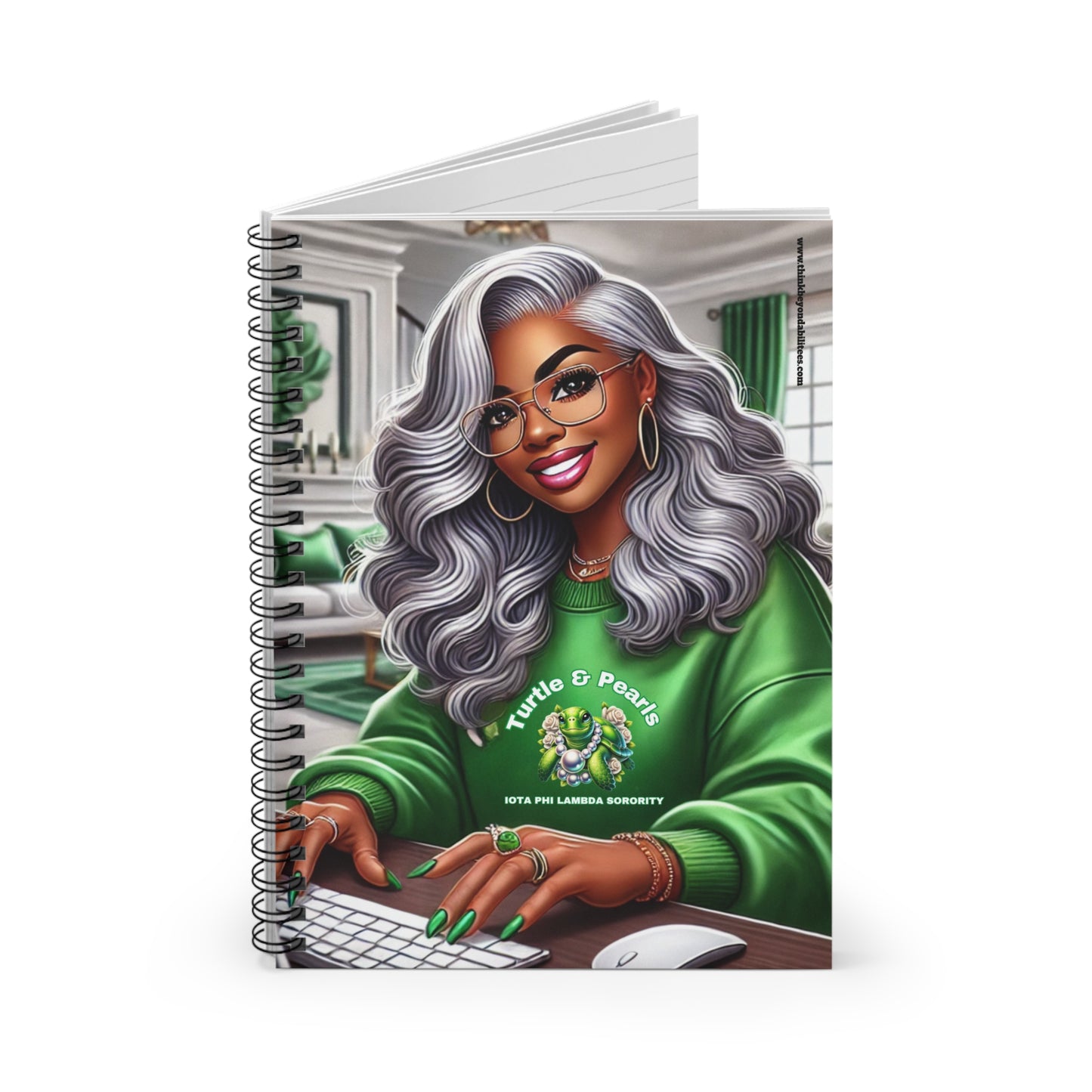 Stylish Sorority Notebook – Turtle & Pearls Inspiration