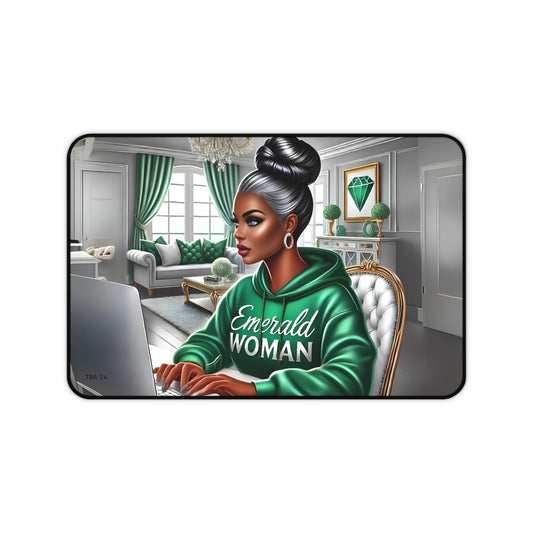 Confidence and Elegance: The Emerald Woman Desk Mat