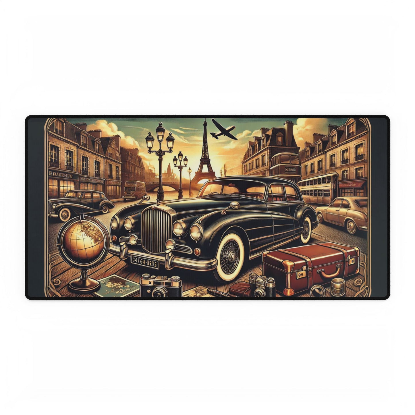 Vintage Travel Adventures: Explore the World in Style Desk Mats