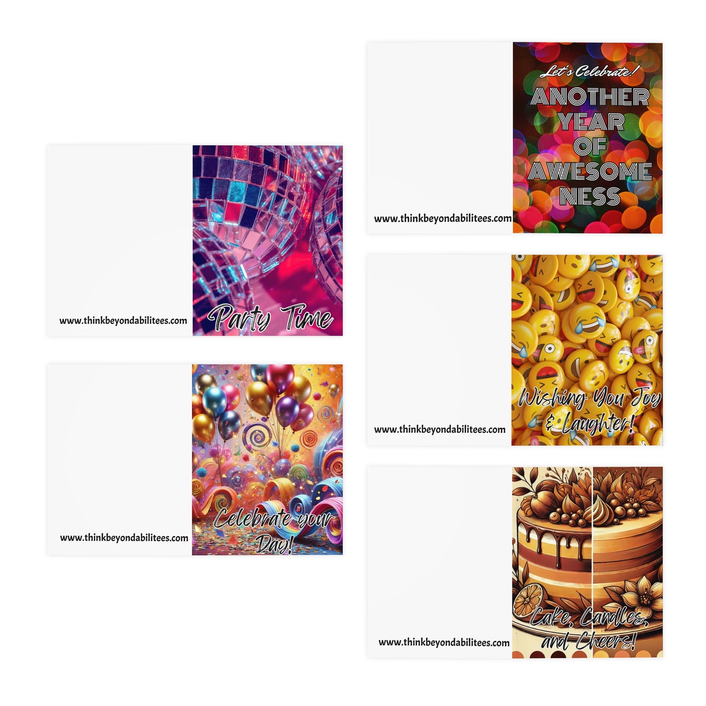 Birthday Bash Greeting Cards Bundle (5-Pack)