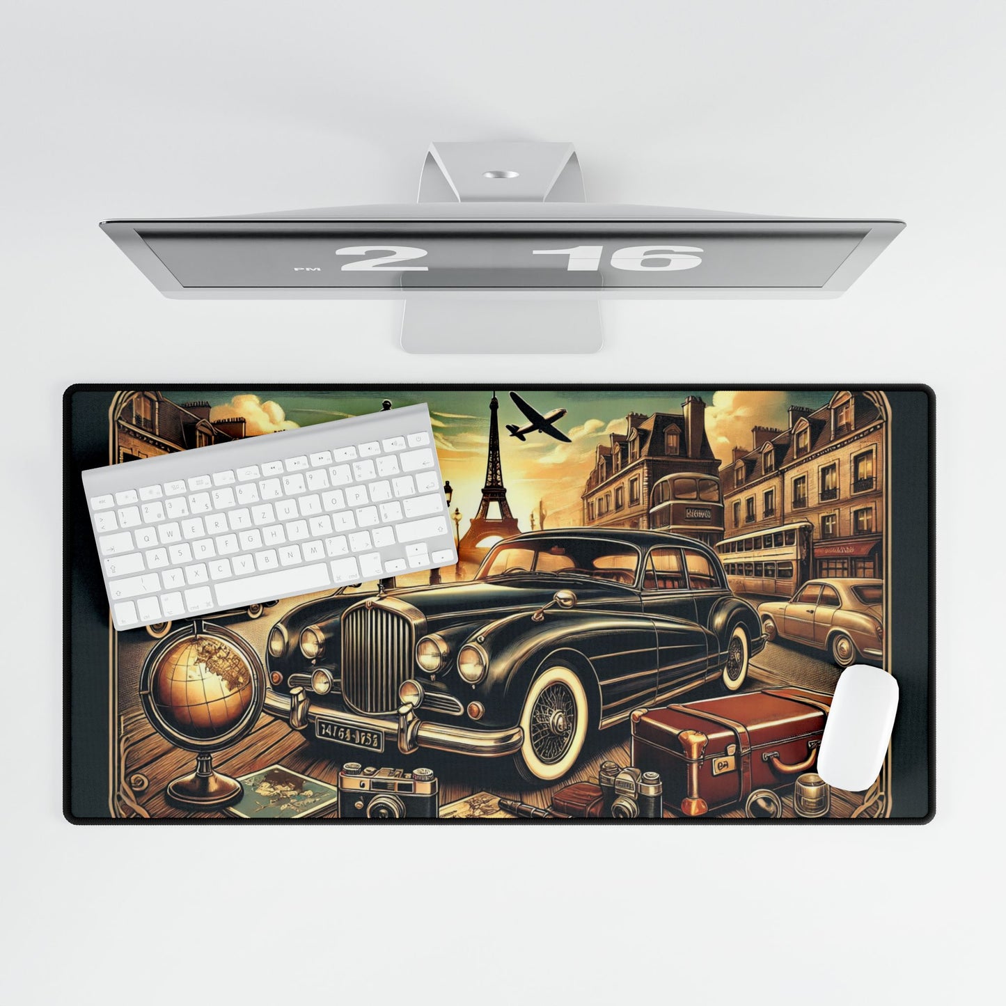 Vintage Travel Adventures: Explore the World in Style Desk Mats