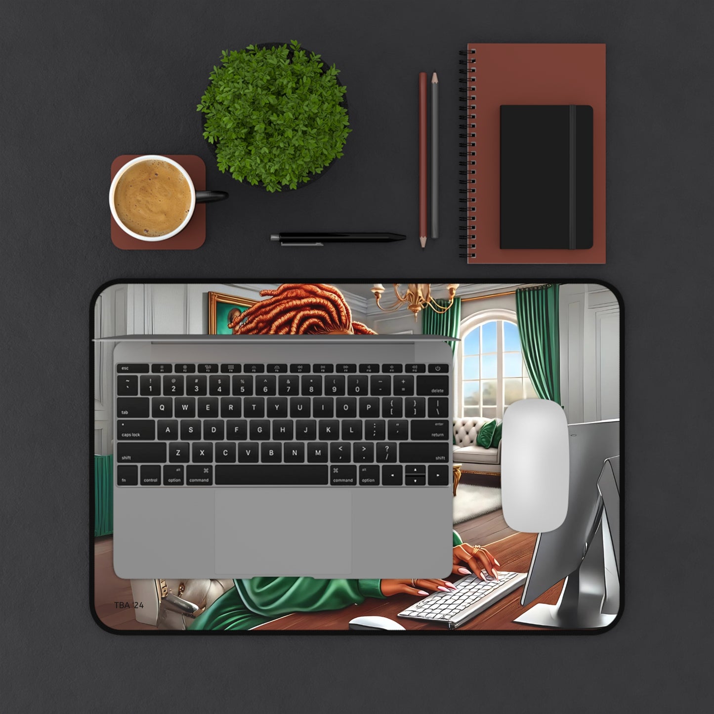 Empowered and Confident: The Emerald Woman Desk Mat