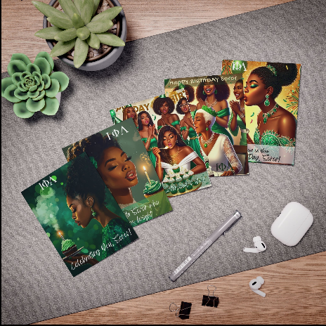 A Sisterhood Celebration – Happy Birthday Soror! Greeting Cards (with printed sentiments inside)