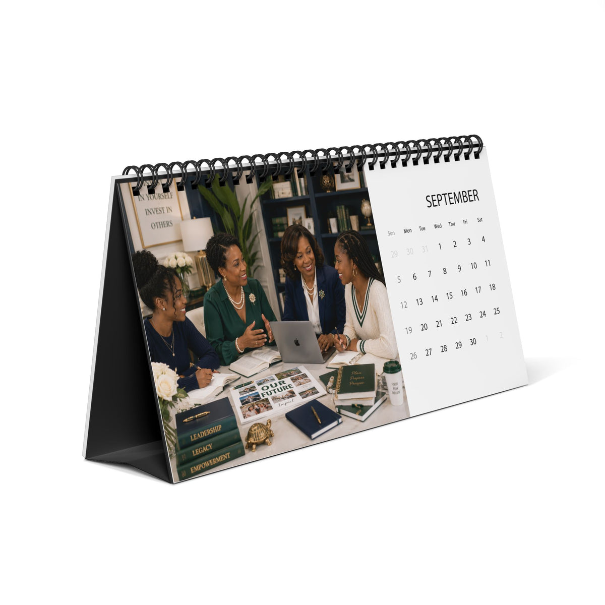 An Emerald Year Desktop Calendar (2027 grid)