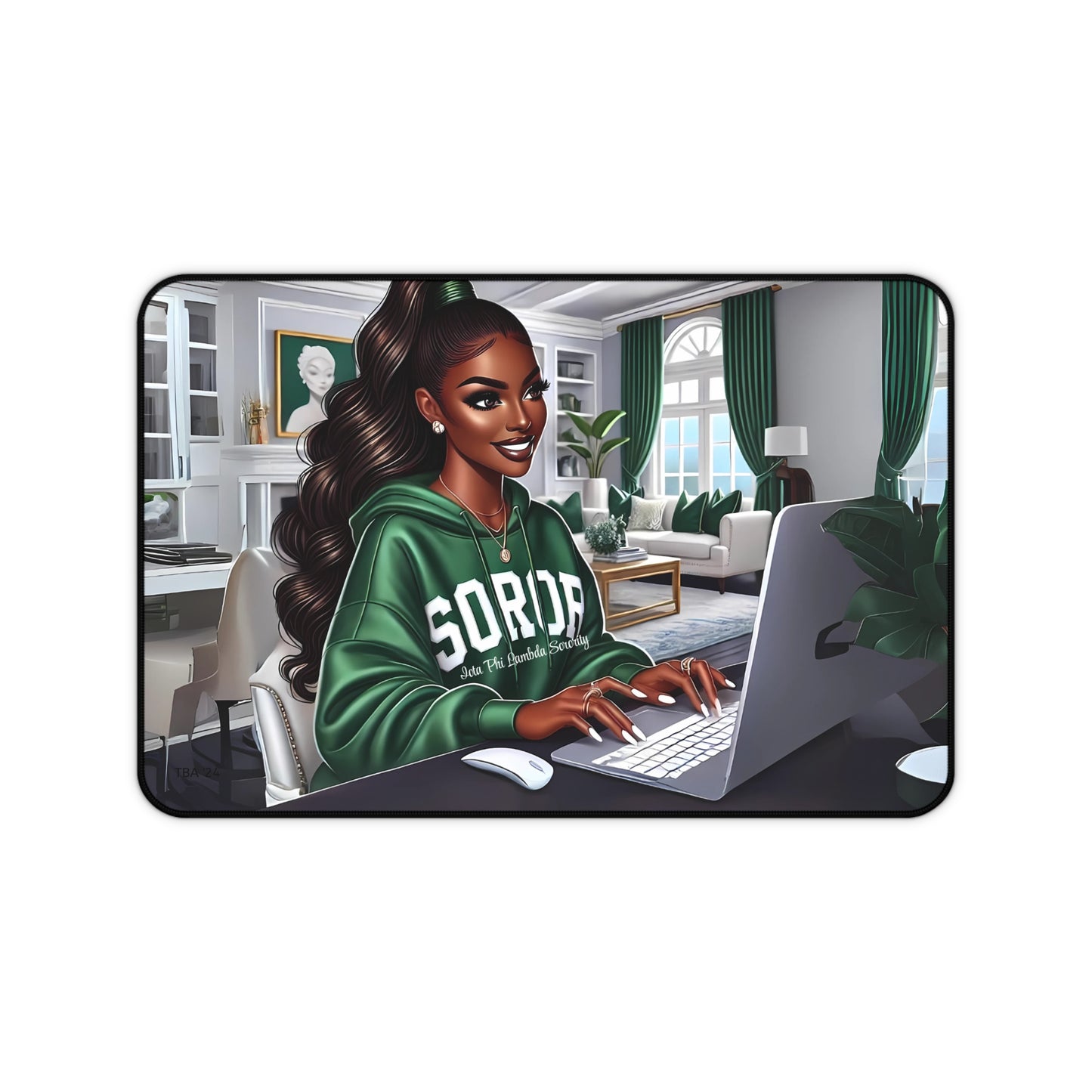 Empowered and Focused: Sisterhood in Action Desk Mat