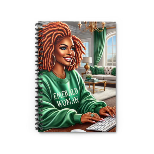 Emerald Woman: Confidence in Green Spiral Notebook - Ruled Line