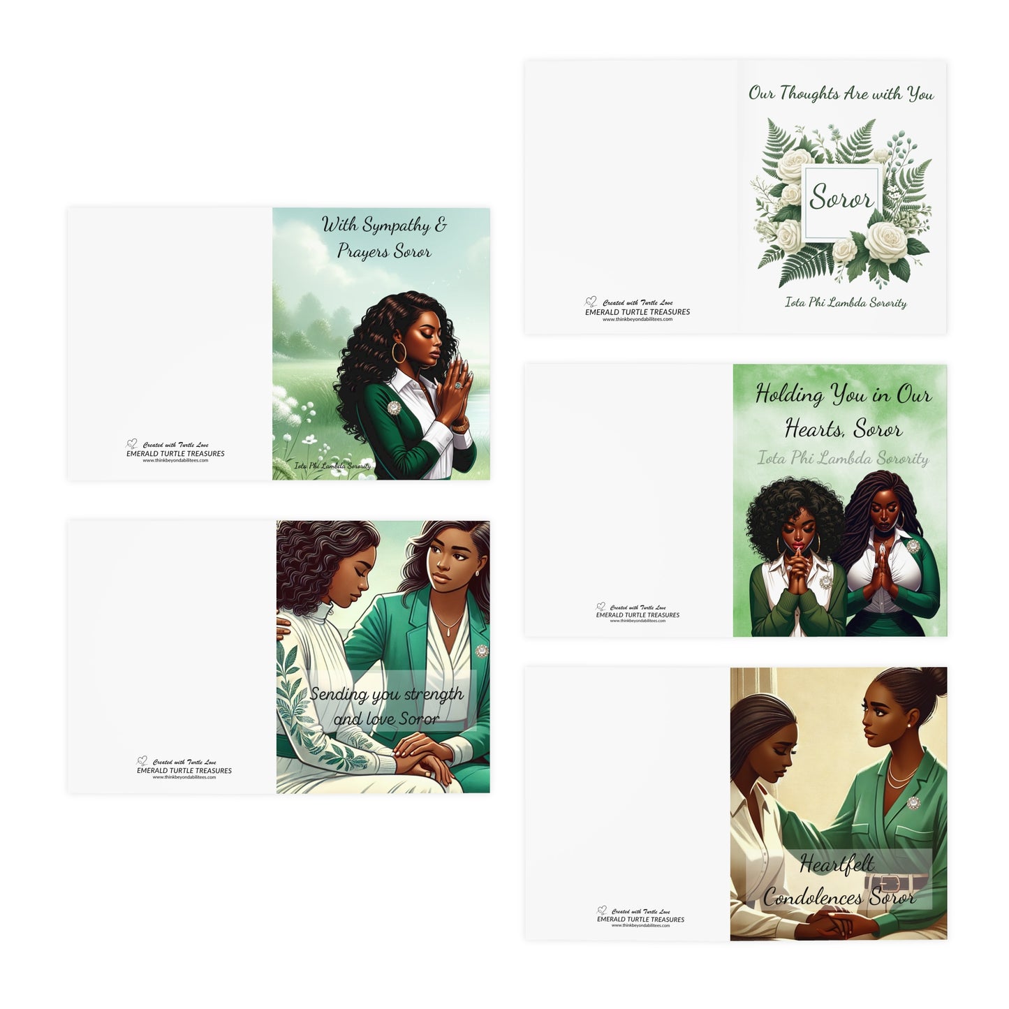 Sending Strength and Love to Our Soror Greeting Cards (with Printed Sentiments inside)