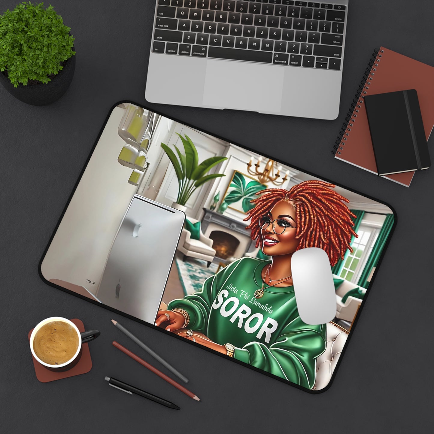 Empowered by Sisterhood: Working Hard and Shining Bright Desk Mat