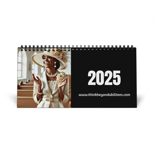 Elegant & Joyful – Sunday Best with Style Desktop Calendar (2025 grid)