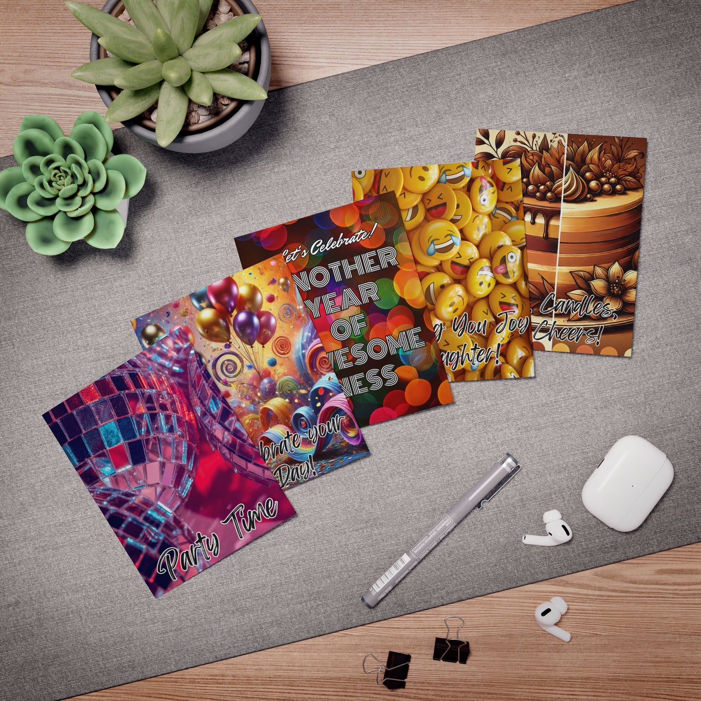 Birthday Bash Greeting Cards Bundle (5-Pack)