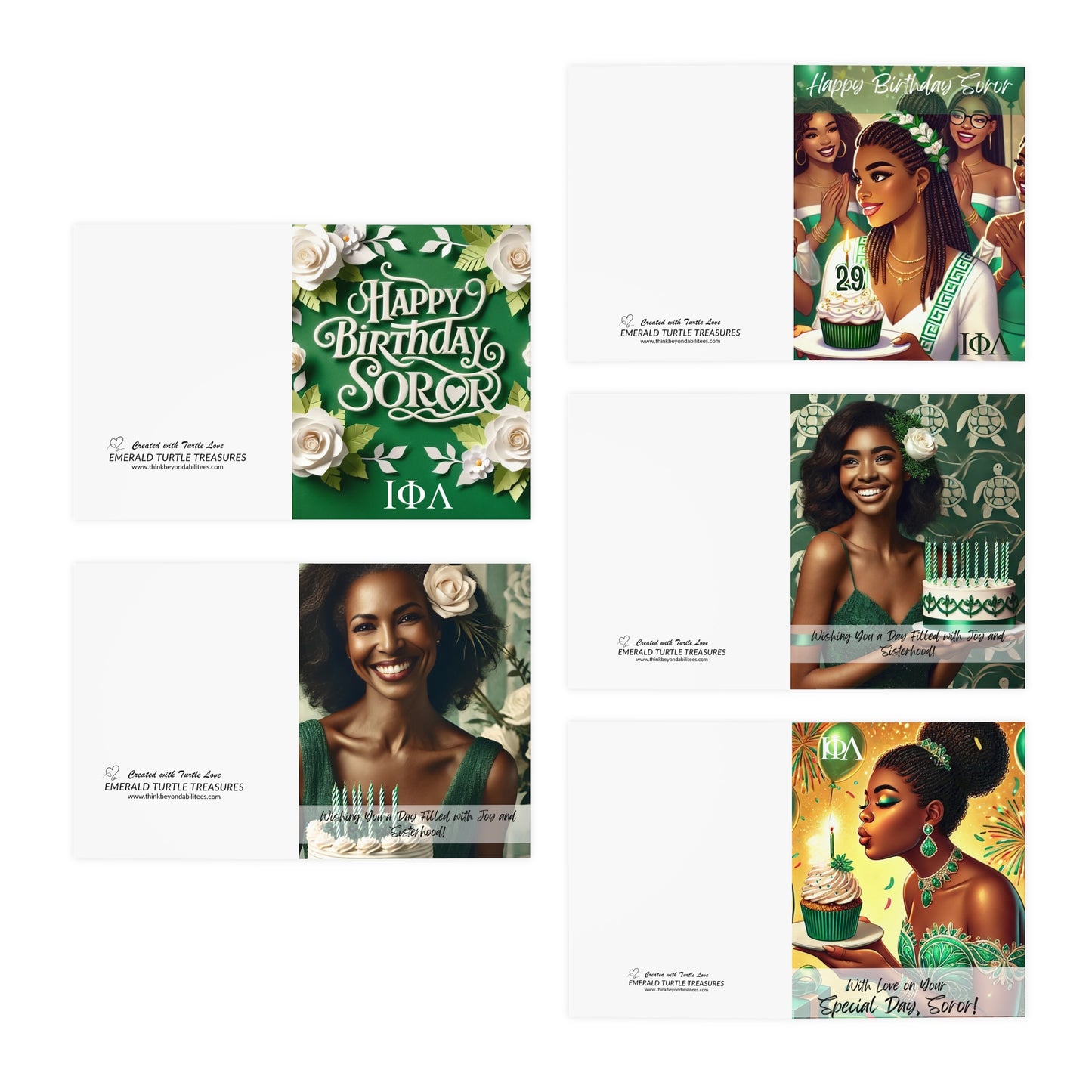 A Day of Sisterhood and Celebration – Happy Birthday, Soror! Greeting Cards (blank and printed sentiments inside)