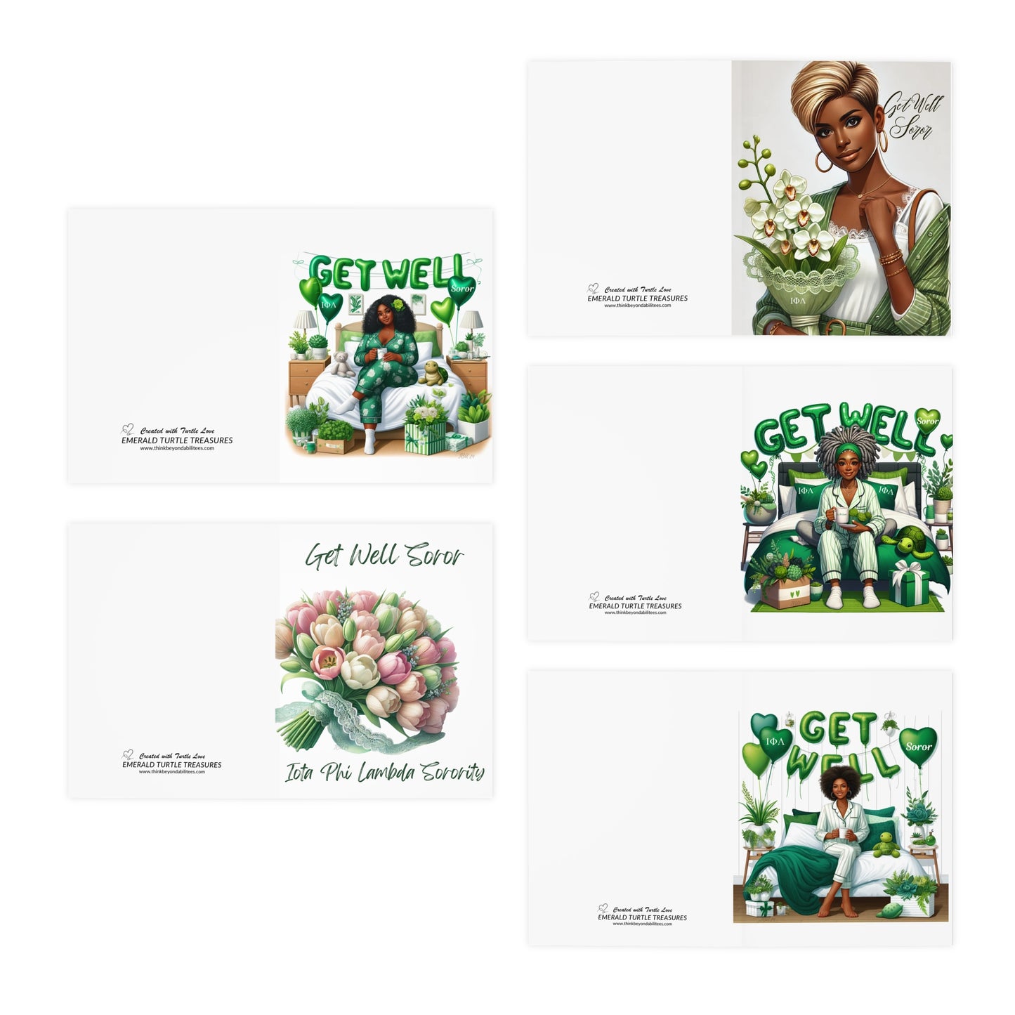 Sending Love and Well Wishes to Our Soror Greeting Cards (Blank and printed sentiments)