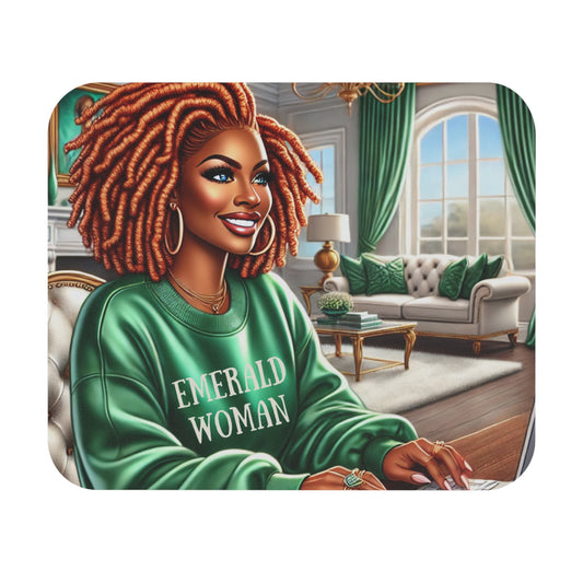 Confident and Empowered: The Emerald Woman Mouse Pad (Rectangle)