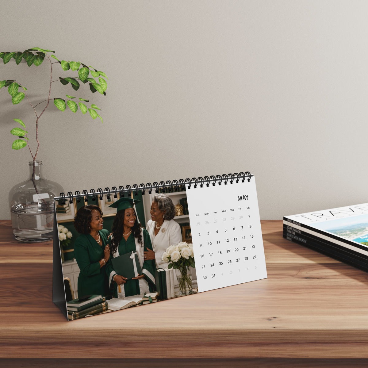 An Emerald Year Desktop Calendar (2027 grid)