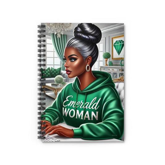 Emerald Woman: Confidence, Style, and Strength Spiral Notebook - Ruled Line