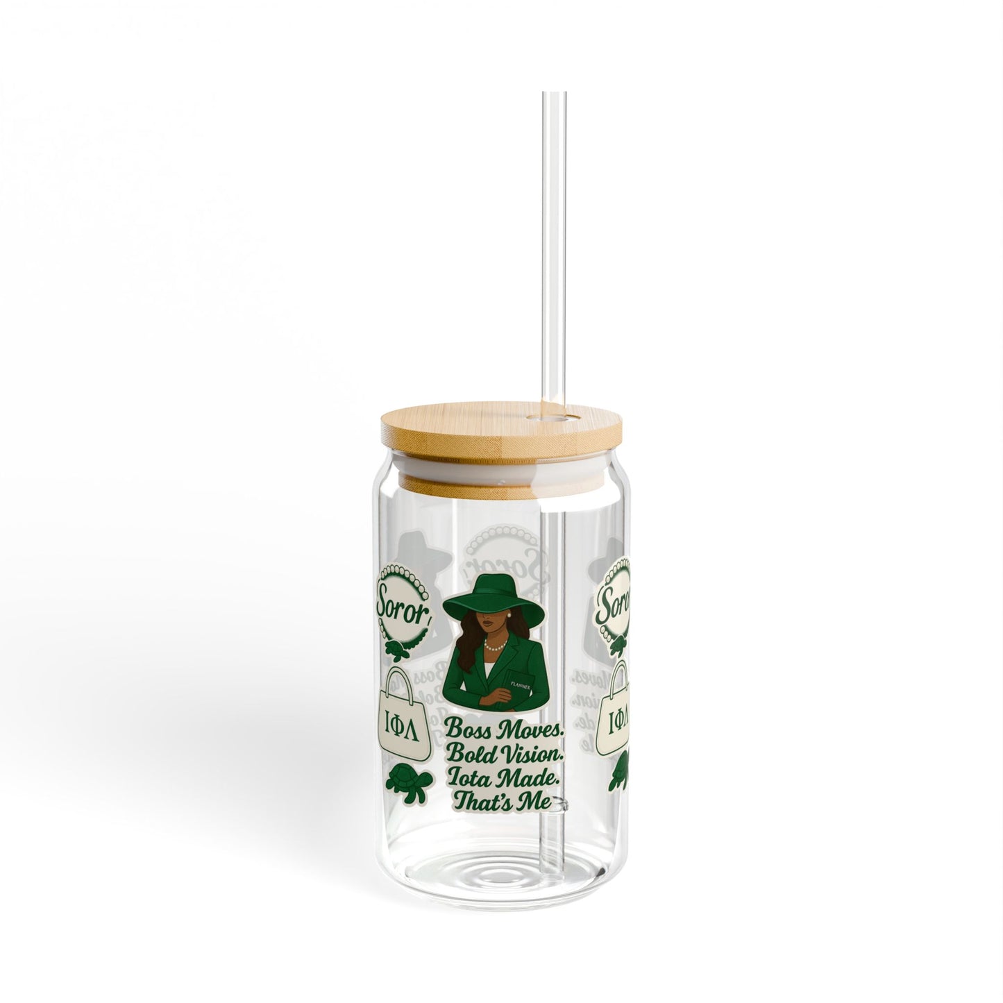 Boss Moves & Bold Vision – Iota Made Sipper Glass 💚