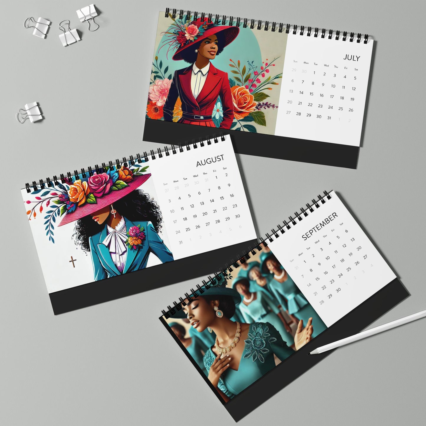 Elegant & Joyful – Sunday Best with Style Desktop Calendar (2025 grid)