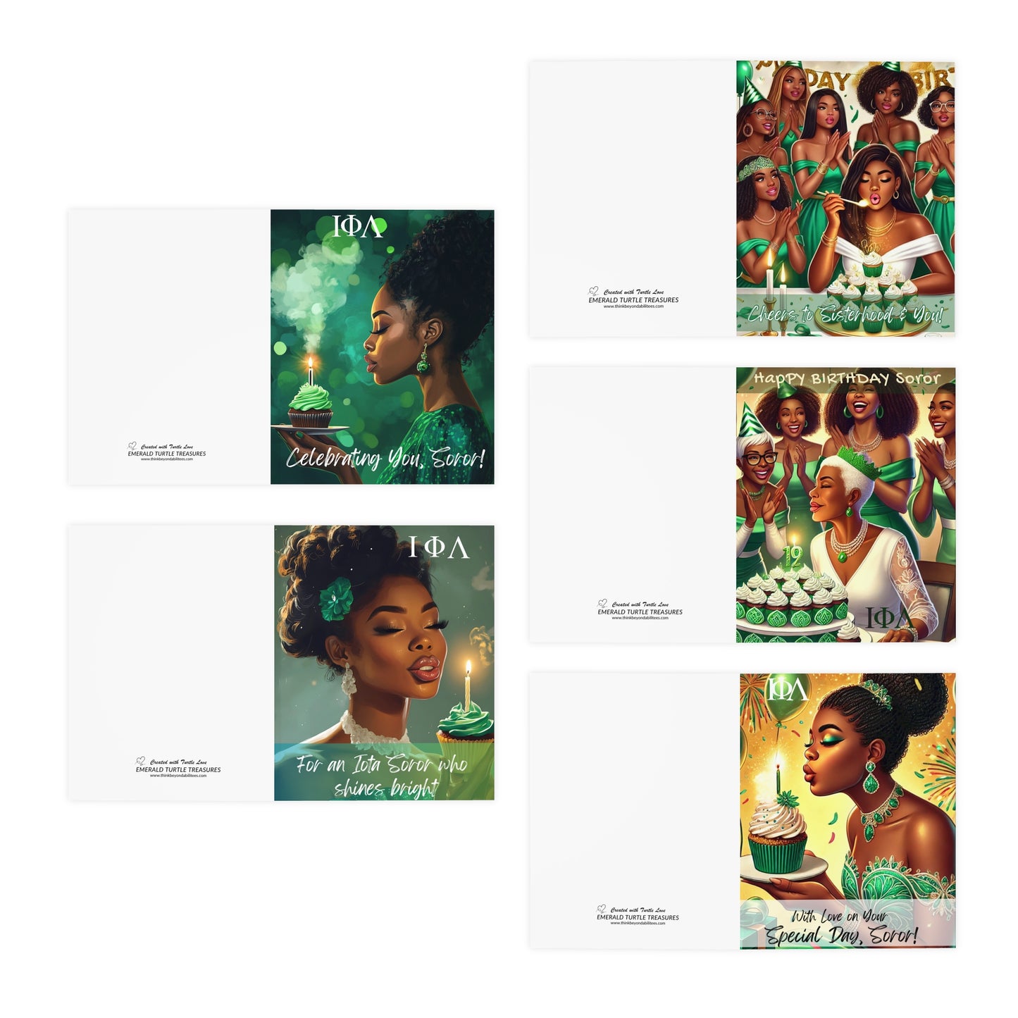 A Sisterhood Celebration – Happy Birthday Soror! Greeting Cards (with printed sentiments inside)