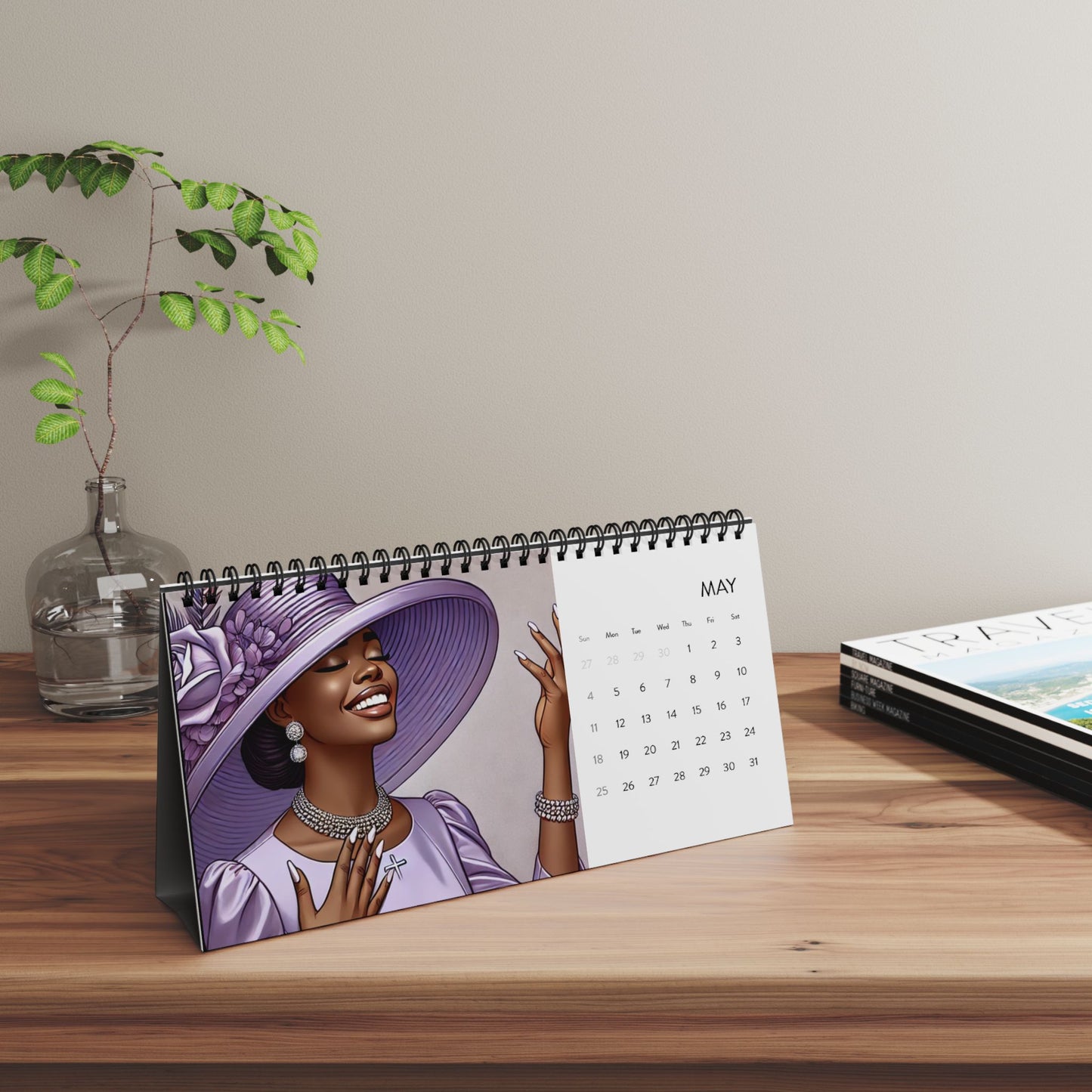 Elegant & Joyful – Sunday Best with Style Desktop Calendar (2025 grid)