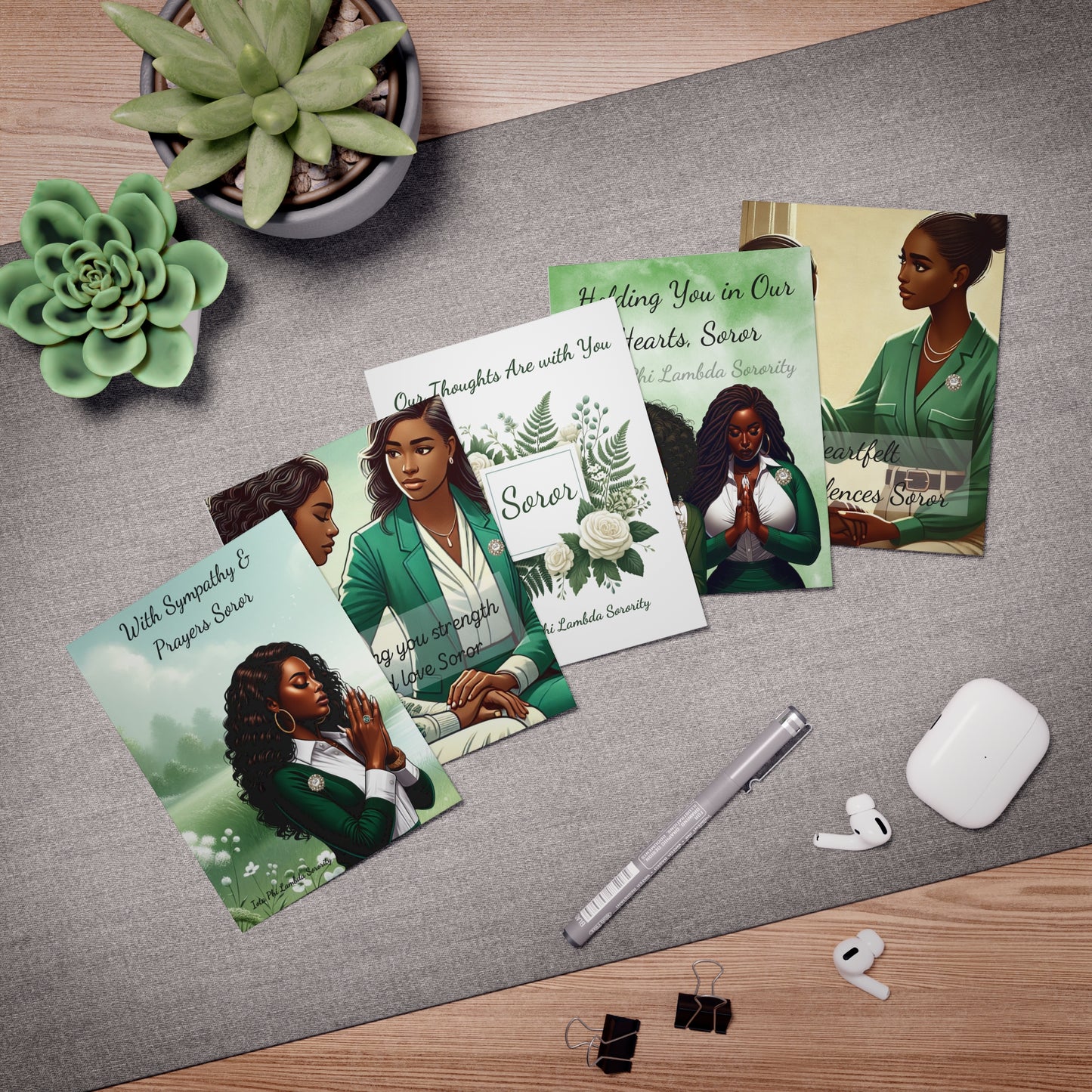 Sending Strength and Love to Our Soror Greeting Cards (with Printed Sentiments inside)