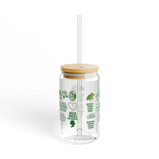 Sisterhood-Inspired Glass Sipper with Empowering Quotes
