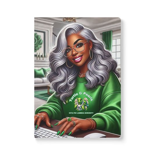 Elegant Sorority Journal – Turtle & Pearls Collection Softcover Journal (with Inside Prints)