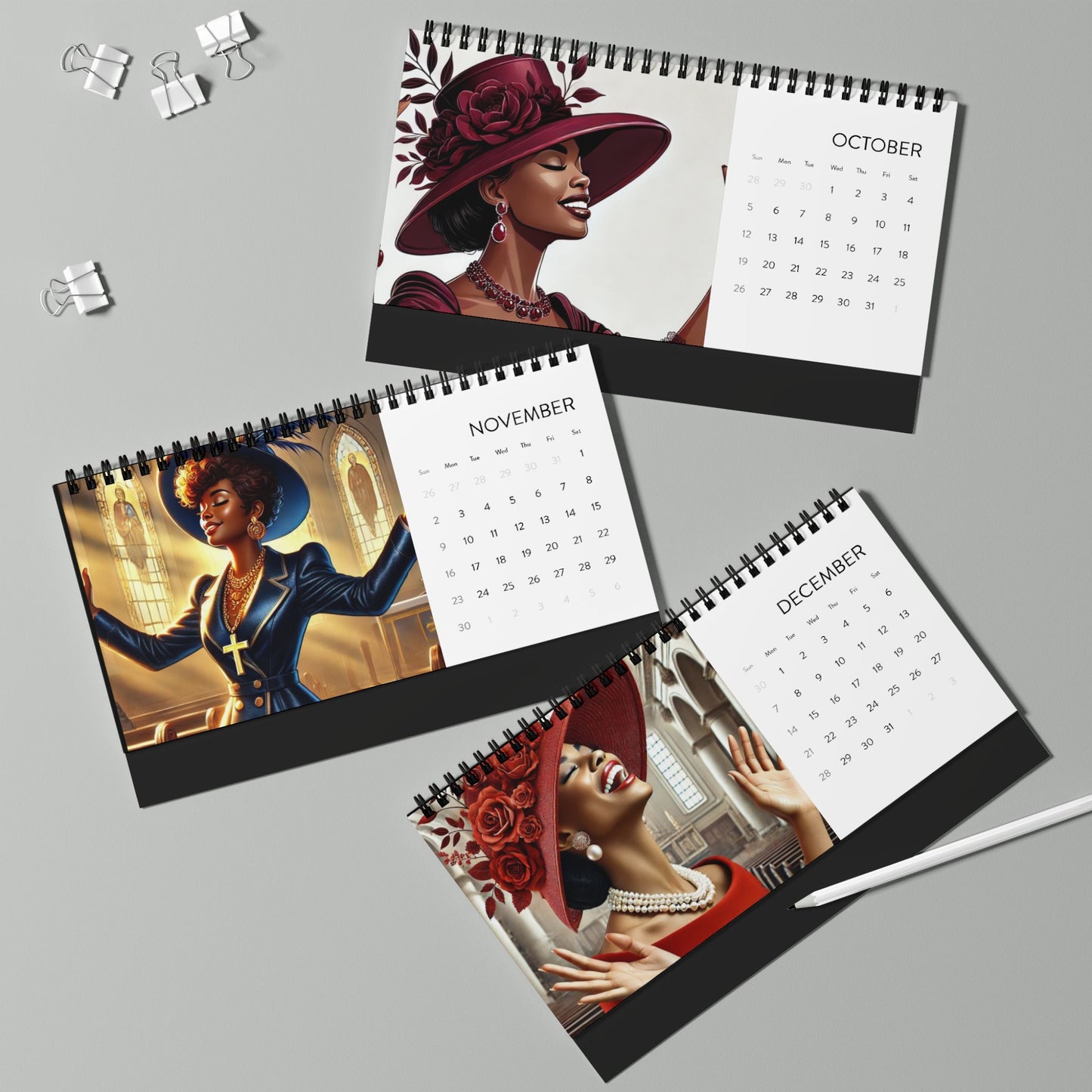 Elegant & Joyful – Sunday Best with Style Desktop Calendar (2025 grid)