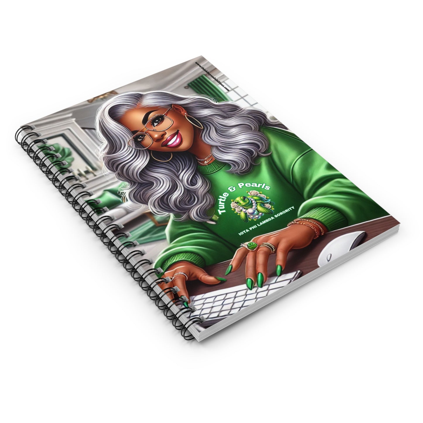 Stylish Sorority Notebook – Turtle & Pearls Inspiration
