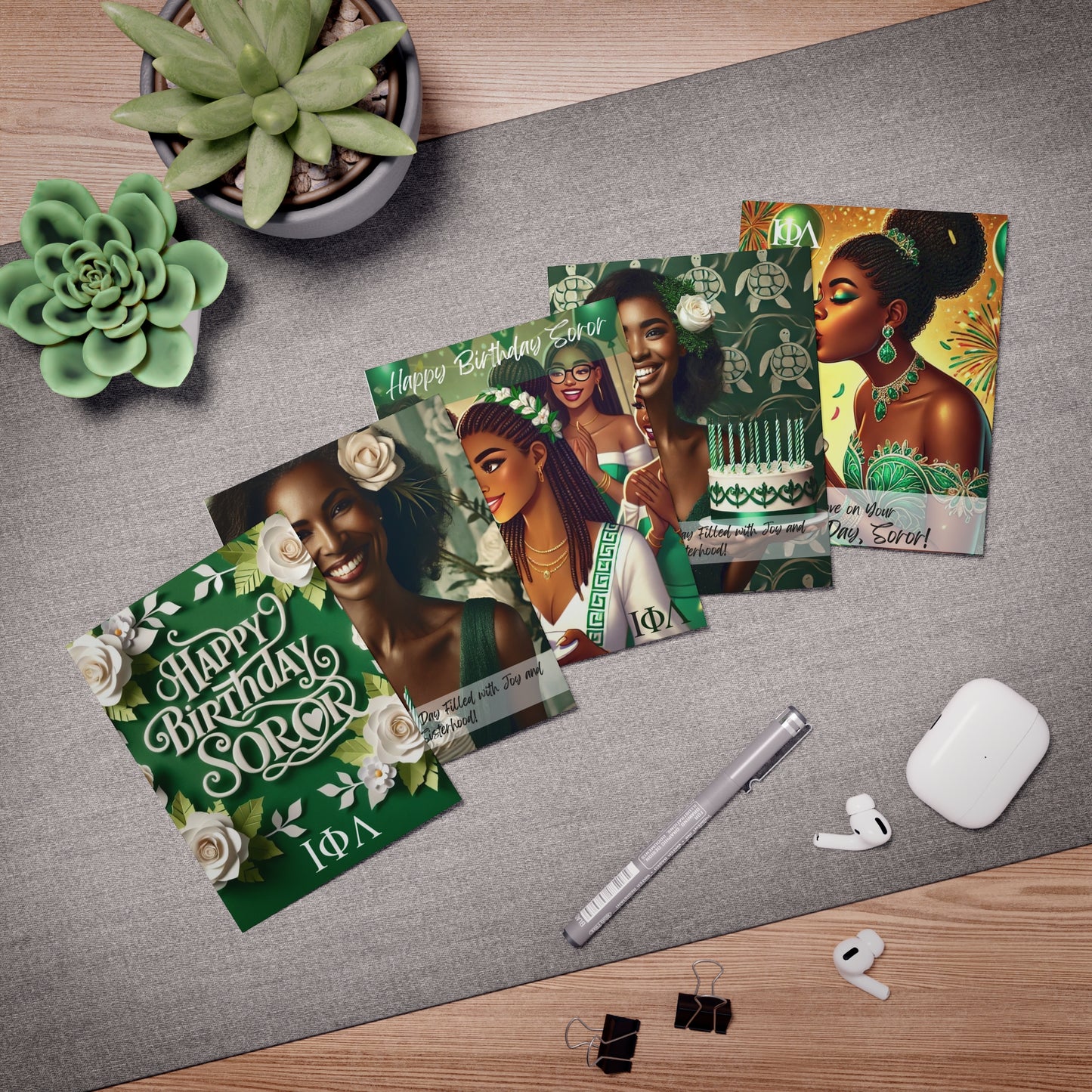 A Day of Sisterhood and Celebration – Happy Birthday, Soror! Greeting Cards (blank and printed sentiments inside)