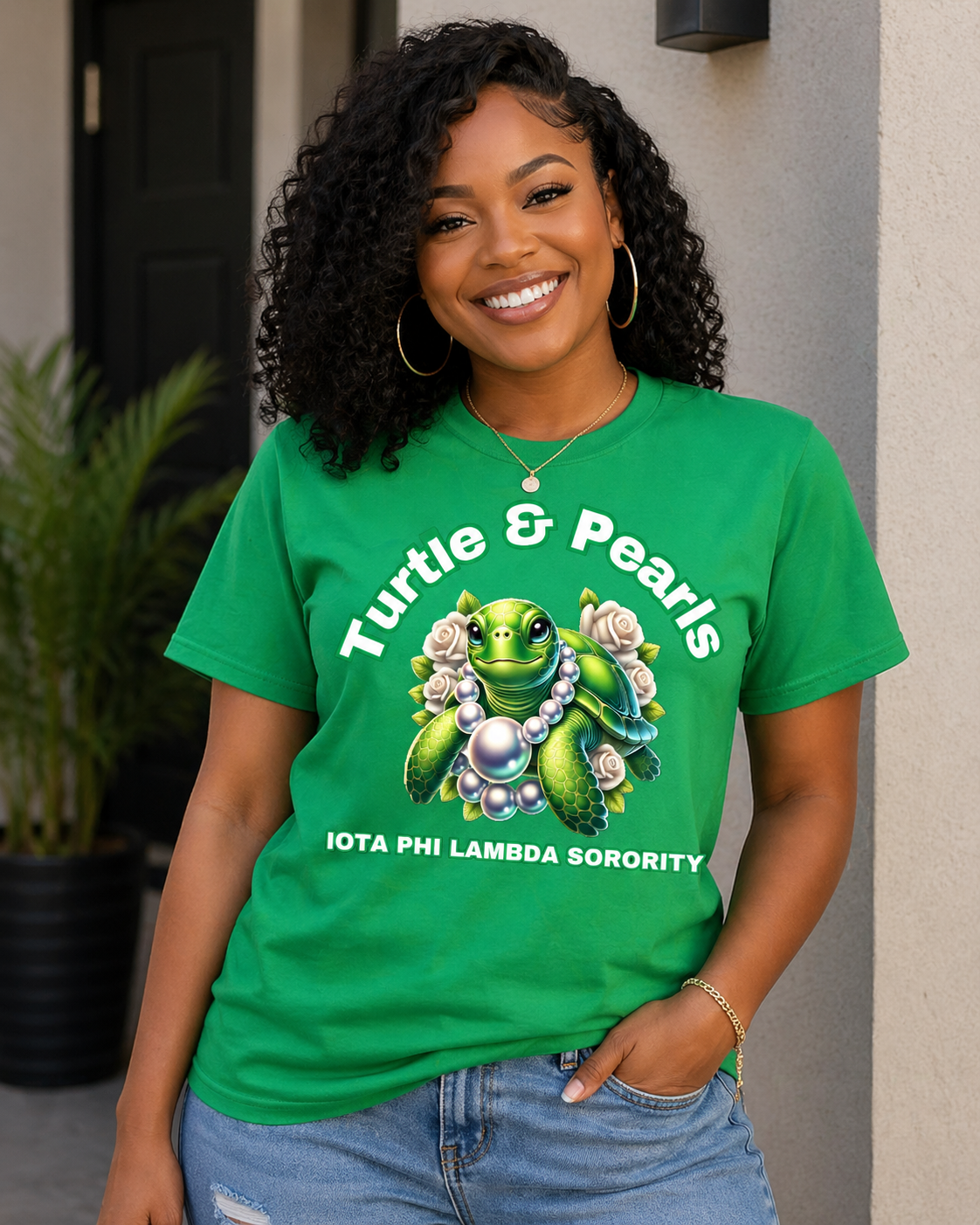 Turtle & Pearls T-Shirt for Iota Phi Lambda Sisters